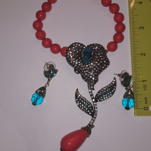 Heidi Daus coral flower exchange (magnetic transposable   pendants) - Picture 5 of 13